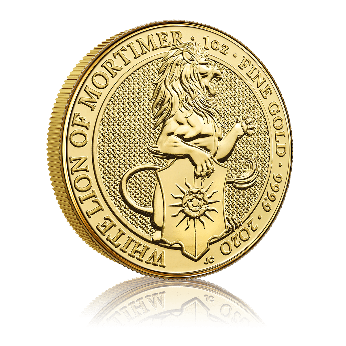 1oz Gold Royal Mint Queen's Beast White Lion Of Mortimer (2020) 4